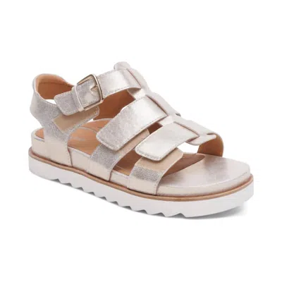 Aetrex Women's Romy Quarter Strap Cork Sandal In Champagne In Multi