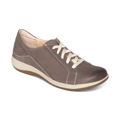 Aetrex Women' S Dana Lace Up Sneaker Shoe In Warm Grey