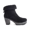 Aetrex Women's Scarlett Ankle Boot In Black Suede