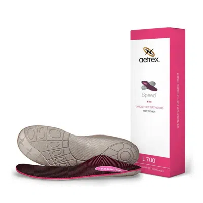 Aetrex Women's Speed Orthotics Insole In Pink/grey In Multi