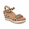 Aetrex Women Sydney Espadrille Quarter Strap Wedge In Leopard In Animal Print
