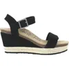 Aetrex Women's Sydney Espadrille Wedge Heel In Black In Black
