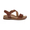Aetrex Women's Tamara Adjustable Low Heel Sandal In Walnut In Brown
