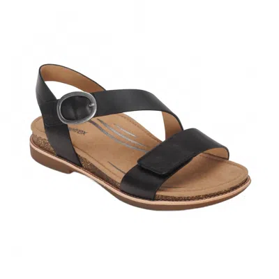 Aetrex Women's Tamara Asymmetrical Quarter Strap Sandal In Black