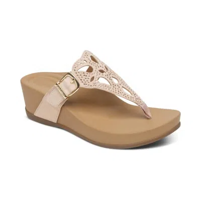 Aetrex Women's Tasha Sandals In Blush In Gold