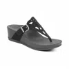 Aetrex Women Tasha Wedge Sandal In Black In Black