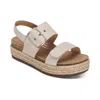 Aetrex Women's Vania Arch Support Platform Sandal In Cream In White