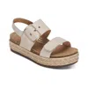 Aetrex Women's Vania Arch Support Platform Sandal In Cream In White
