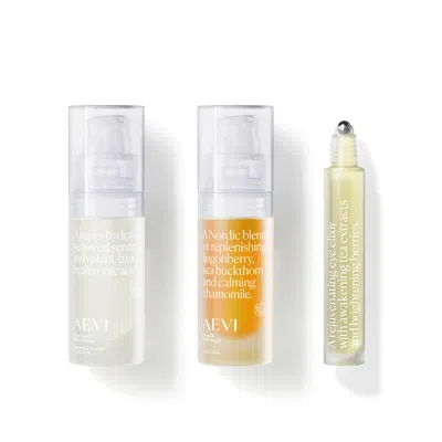 Aevi Wellness White / Yellow / Orange Awakening Skincare Ritual: Hyaluronic Face Serum, Nordic Berry Face Oil + Br In Yellow/orange/white