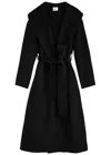 Aexae Belted Wool-blend Coat In Black