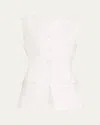 Aexae Button-front Linen Vest In White