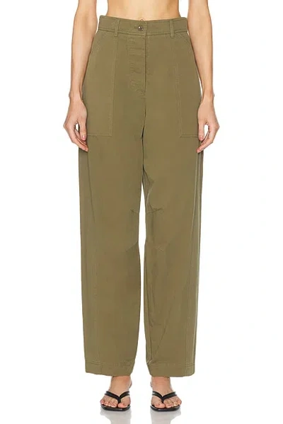 Aexae Cargo Straight Leg Trouser In Army Green