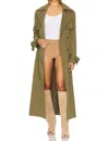 Aexae Cargo Trench Coat In Army Green In Green