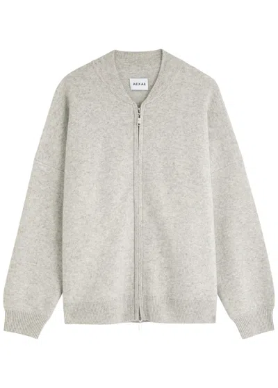 Aexae Cashmere-blend Cardigan In Grey