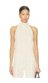 Aexae Cashmere Cable Halterneck Top In White