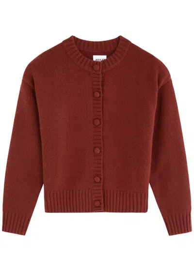 Aexae Cashmere Cardigan In Dark Red