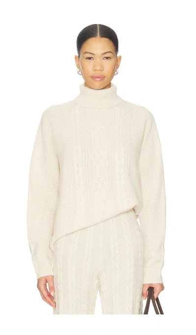 Aexae Cashmere Knit Roll Neck Jumper In White