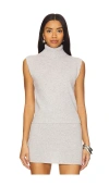 Aexae Cashmere Sleeveless Roll Neck Top In Grey
