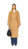 Aexae Cashmere Wrap Coat In 탠