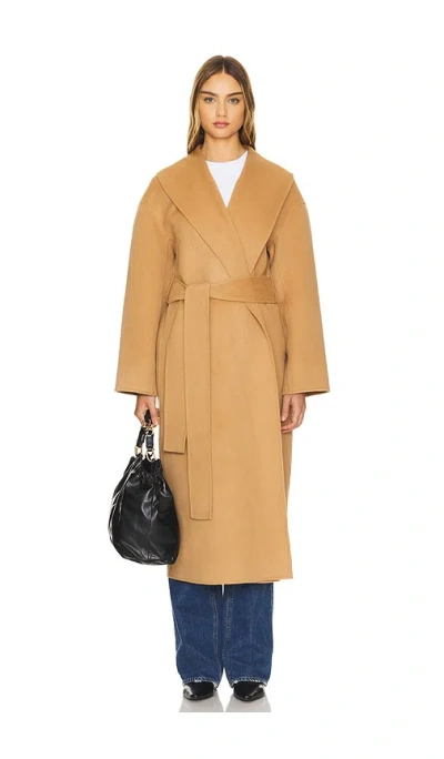 Aexae Cashmere Wrap Coat In 탠
