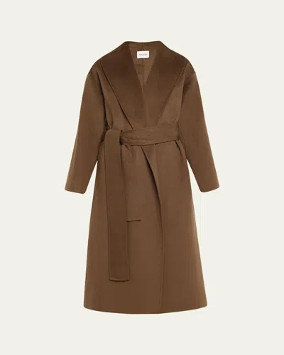 Aexae Cashmere Wrap Coat In Brown