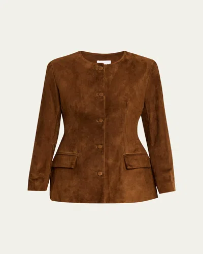 Aexae Contoured Suede Jacket In Multi