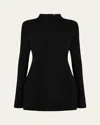 Shop Aexae Contoured Turtleneck Mini Dress In Black