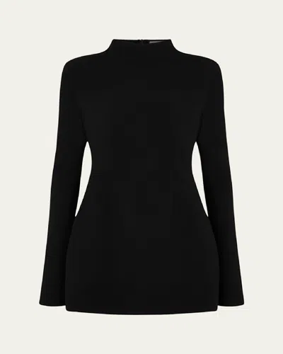 Aexae Contoured Turtleneck Mini Dress In Black