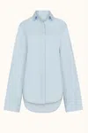 Aexae Cotton Wide Sleeve Shirt In Blue In Blue