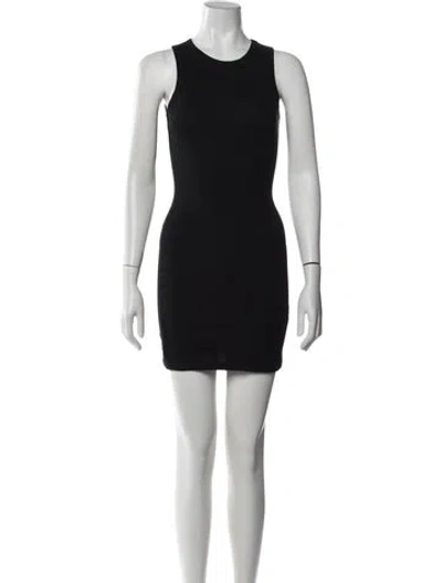 Pre-owned Aexae Crew Neck Mini Dress W/ Tags In Black