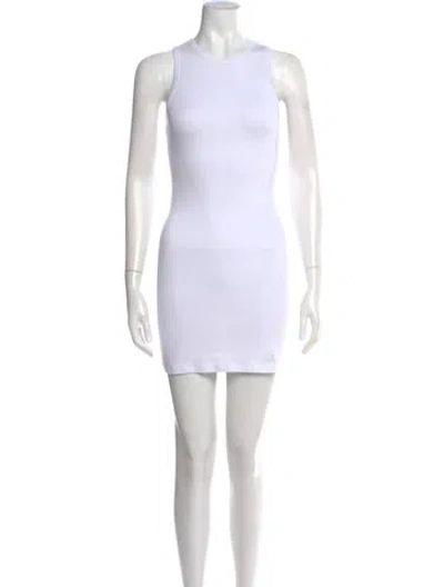 Pre-owned Aexae Crew Neck Mini Dress In White