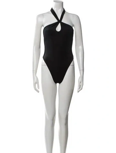 Pre-owned Aexae Cutout Accent One-piece W/ Tags In Black