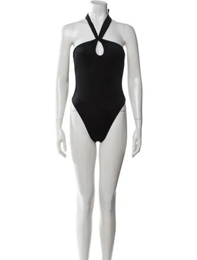 Pre-owned Aexae Cutout Accent One-piece W/ Tags In Black