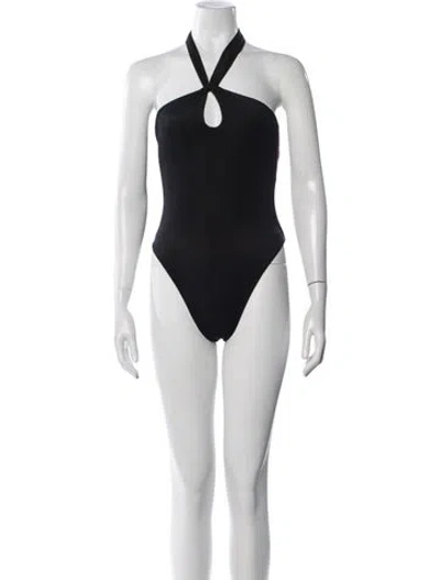 Pre-owned Aexae Cutout Accent One-piece W/ Tags In Black
