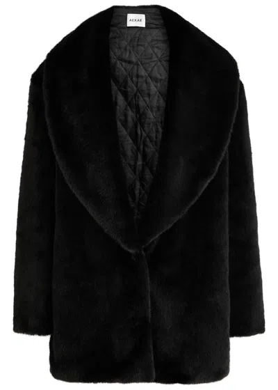 Aexae Faux Fur Coat In Black