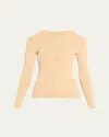 Aexae Fine Knit Ribbed Cardigan In Tan