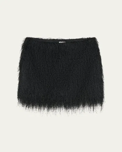Aexae Fringe Mini Skirt In Black