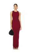 Aexae Stretch-knit Maxi Dress In Burgundy