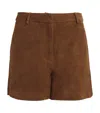 Aexae Leather Suede Short In Brown