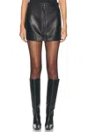 Aexae Leather Mini Skirt In Black