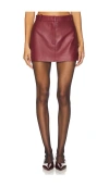 Aexae Leather Mini Skirt In Æ·±ç´…ç³»åˆ—
