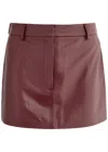 Aexae Leather Mini Skirt In Dark Red