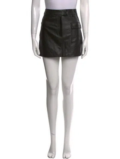 Pre-owned Aexae Leather Mini Skirt W/ Tags In White