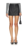 Aexae Leather Pebble Mini Skirt In Black