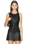 Aexae Leather Peplum Top In Black