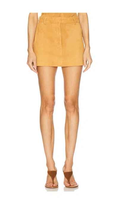 Aexae Suede Mini Skirt In Camel