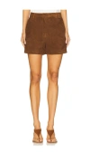 Aexae Leather Suede Short In Brown