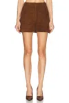 Aexae Leather Suede Short In Suede Honey Brown