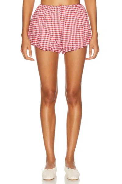 Aexae Linen Balloon Short In Red