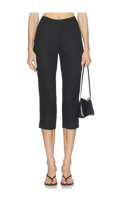 Aexae Linen Capri Pant In Black